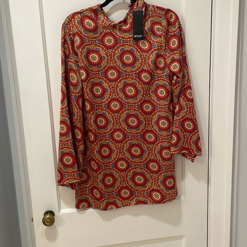 Nasty gal hippie Coachella ready small size 4 dress or long tunic bell sleeves